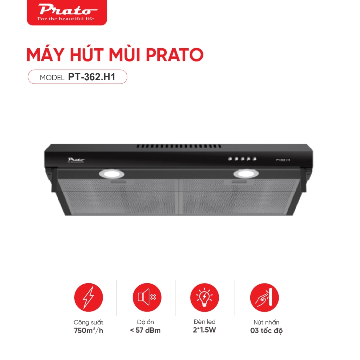 Máy hút mùi cổ điển Model: PT-362.H1 (phím cơ)